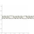 thumbnail image 5 of 925 Sterling Silver 9.5mm Pave Flat Figaro Chain 24 Inch, 5 of 7