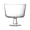 European Trifle Bowl with Pedestal, Round Dessert Display Stand for Laying Cakes, Pastries or Baked Goods, Modern Design with Crystal-Clear Borosilicate Glass, X Quart
