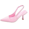 thumbnail image 4 of KEGIRLOM Women's Fashionable Casual Solid Color Pointed Toe Open Back Style High Heels Shoes Pink 6.5, 4 of 5