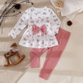 thumbnail image 6 of Xyant Toddler Baby Girl Clothes Infant Girl Outfits Fall Ruffle Floral T-Shirt Top Pants Set Winter Spring Clothes,Size 2-3 Years, 6 of 9
