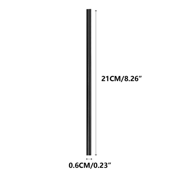 Bdday Plastic Straws Disposable 100pcs Disposable Plastic Straws Black Thin Tube Cocktail Water 6x210mm Flat Mouthed Straight Tube for Gatherings and Parties Paper Straws