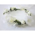 thumbnail image 3 of Bridal Flower Garland Ksopiavobs Headband Flower Crown Hair Wreath Halo Adjustable Ribbon Wedding Festivals White, 3 of 4