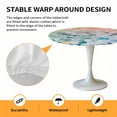 thumbnail image 6 of Oil Painting Art Elastic Fitted Round Table Cover Texture Sense Waterproof Outdoor Tablecloth for Holiday Party, Picnic, Patio & Dining Fits Tables Up to 45"-54", 6 of 8