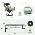 thumbnail image 3 of Hanover Montclair 11-Piece Dining Set with 10 Swivel Rockers, Ocean Blue, 3 of 13
