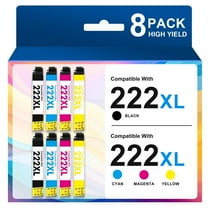 222 XL Ink Cartridges for Epson 222 Ink Cartridges for Epson 222 Printer Ink ( 2Black 2Cyan 2Magenta 2Yellow)