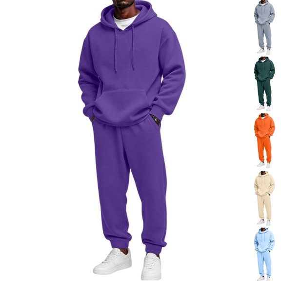 HAJWOH Men's Tracksuits 2 Piece Sets Long Sleeve Hoodie with Pockets and Sweatpant Athletic Jogging Casual Outfits