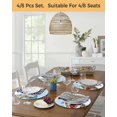 thumbnail image 5 of 13 Inch Round Placemats Set of 6, Blue Snowman Christmas Non Slip Heat Insulation PP Table Mats, Xmas Snowflake Birds Berry Winter Washable Place Mats for Kitchen Dining Party Table Decor, 5 of 7