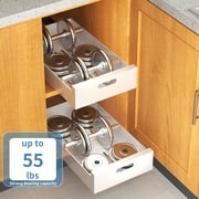Pull Out Organzier Drawers for Cabinets Fixed with Nano Film, 12-Inch Wide Sturdy Carbon Steel Cabinet Slide-Out Shelves for Pantry and Bathroom Vanity - 16.9'' Depth x 3.1'' Height.