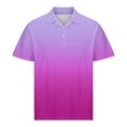 thumbnail image 6 of ZCFZJW Mens Casual Button up Henley Shirts Loose Fit Short Sleeve Tie Dye Gradient Print Lapel Collar V Neck Pullover Tops Trendy Holiday Vacation Tees Shirt Purple XXXL, 6 of 6