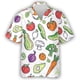 thumbnail image 2 of Camisa hawaiana con estampado 3D de pimientos, tomates y zanahorias para hombre, blusas hawaianas con estampado de verduras verdes, blusas informales con solapa, 2 of 5