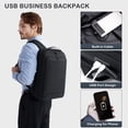thumbnail image 3 of FENRUIEN Mochila Delgada para Laptop de Negocios para Hombre, Bolsa de Viaje Resistente Al Agua de 15.6 Pulgadas con Puerto de Carga USB, Mochila Ligera de Oxford para Computadora, 3 of 15