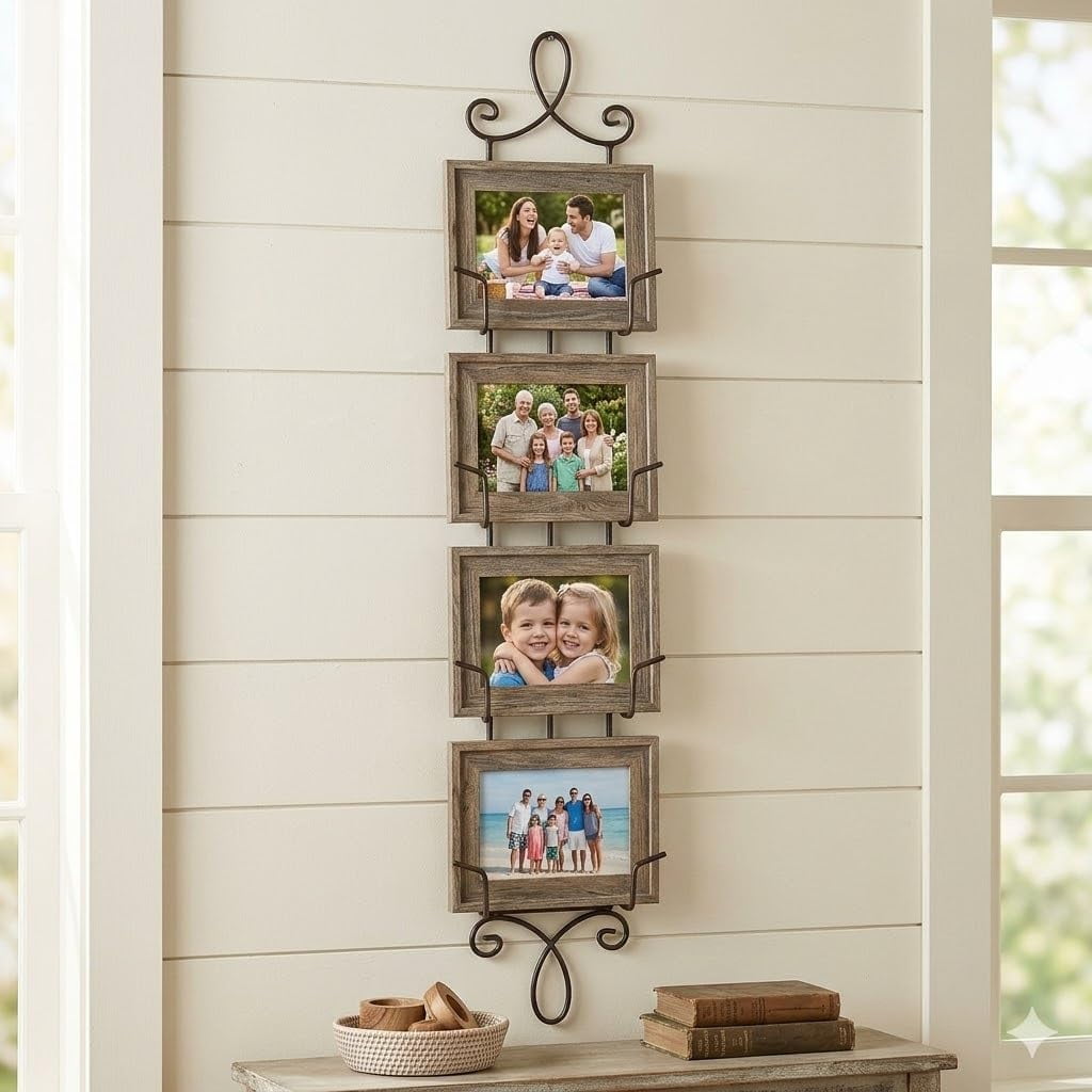 HomeJoy 42 Inch Plate Hangers Wall Display Rack 2 Pack Metal 4-Tier Vertical Heavy Duty Holder for Collectible Plates Picture Frames Artwork Taiwan Made Black