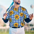 thumbnail image 5 of KLL Sunflowers for Men's Baseball Shirts,Short Sleeve Casual Shirts Button Down Shirt for Men Beach Summer Wedding Shirt-Large, 5 of 7