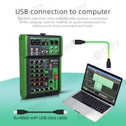D Debra DI-UX Series Professional Portable Recording Mixer Audio with 99 DSP Digital Effects and USB for DJ Mixer Console Karaoke Home Recording Studio (DI-4UX 4 channels)
