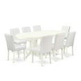 thumbnail image 2 of East West Furniture Vancouver 9-piece Wood Kitchen Set in Linen White, 2 of 6