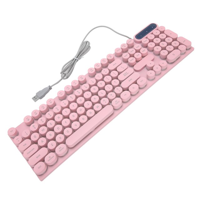 Mechanical Gaming Keyboard, Backlit 104 Keys Retro Keyboard With Foldable Feet, Multimedia Keys, Office Wired Keyboard For PC Laptop Game