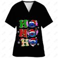 thumbnail image 3 of Uniforme de enfermera con estampado de Disney Stitch, uniforme de enfermera para mujer, cuello en V, uniforme clínico, hospital, atención médica, spa, camiseta, blusa, 3 of 5