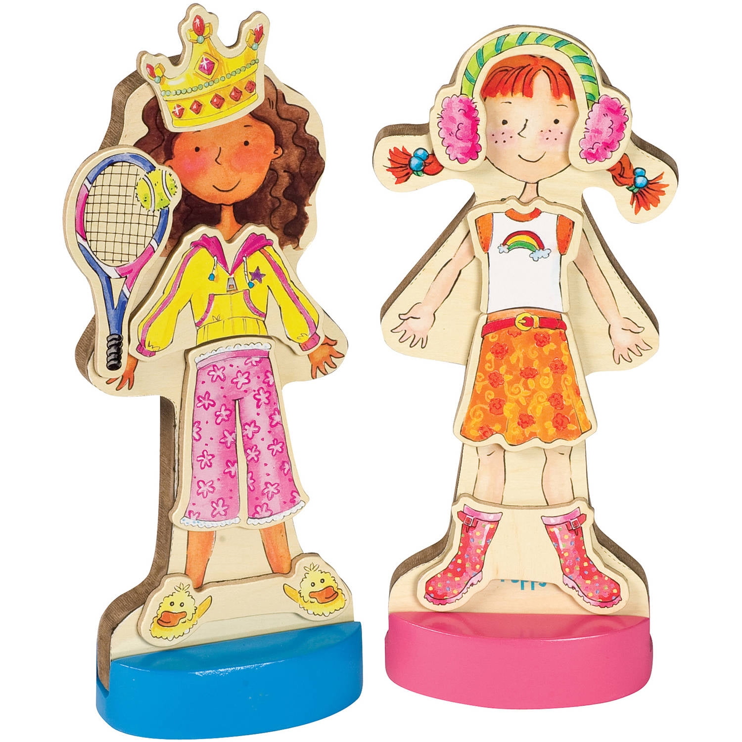 wooden magnetic paper dolls