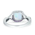 thumbnail image 3 of Blue Apple Co. Halo Cushion Infinity Amethyst CZ Engagement Ring White Opal 925 Sterling Silver, 3 of 5