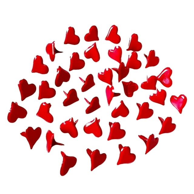 200 Uds. de Mini clavos de Metal, artesanías decorativas, sujetadores de papel con forma de amor para álbum de recortes, suministros para proyectos de , Rojo Sunnimix Sujetadores de papel