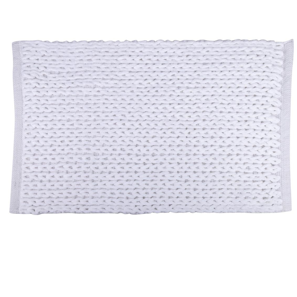 MODA BRAIDED WHITE BATH RUG 20 x 32"