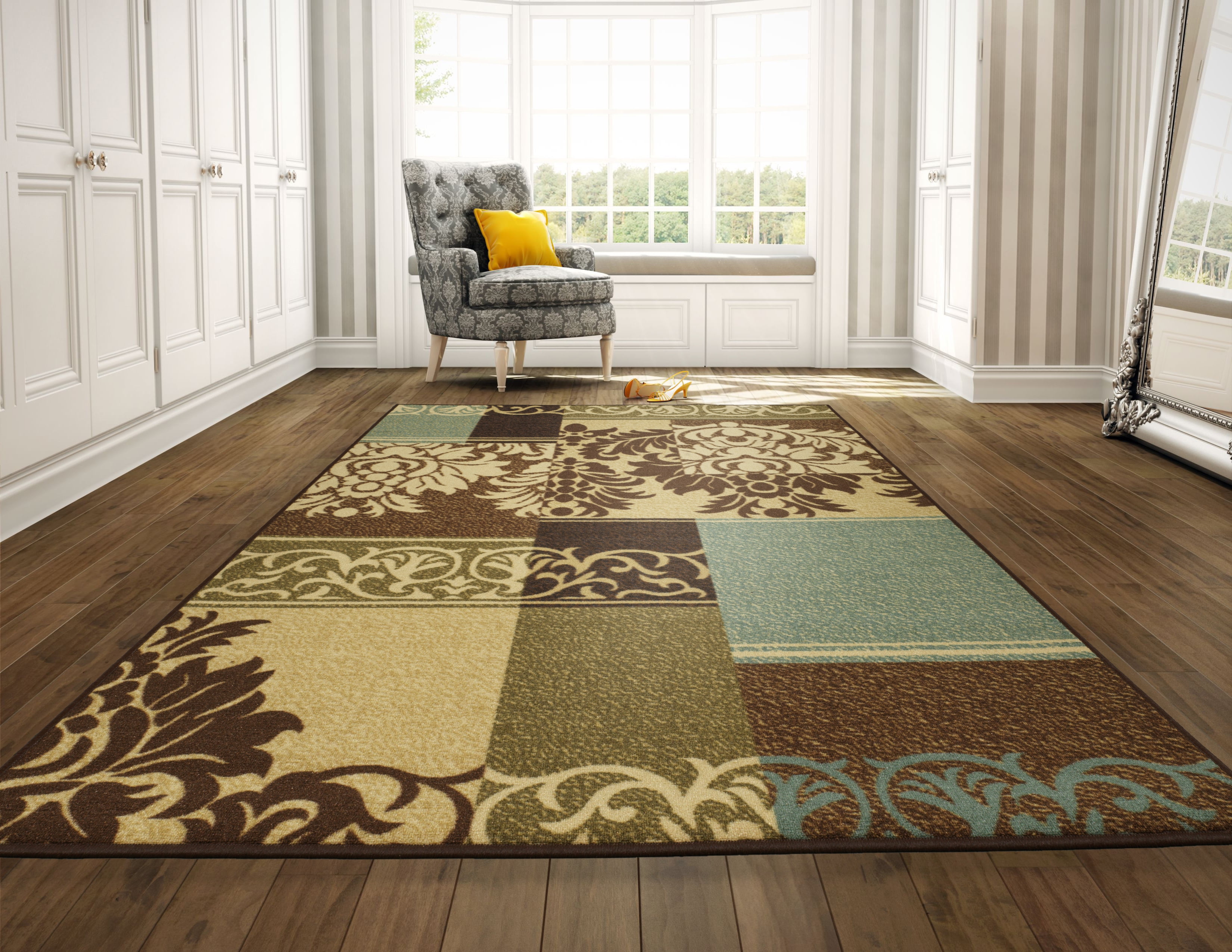 Ottomanson Ottohome Damask Contemporary Area Rug, Brown - Walmart.com