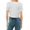 thumbnail image 4 of Women's Boxy Crop Top Round Neck Short Sleeve Casual 100% Cotton Cropped Tee T-Shirt (Large, White), 4 of 6