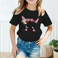 thumbnail image 3 of Toddler Girl Tops 2t Round Neck Cute Printed Short Sleeve T-Shirt Fashion Casual Basic Shirts Tee for Toddler & Kids Black,150, 3 of 5