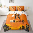 thumbnail image 4 of Homewish Colorful Halloween Initial R 7 Pieces Full Size Bedding Sets,Cute Ghost ABC Themed Full Size Bed in a Bag,Halloween Reversible, 4 of 8