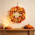 thumbnail image 5 of AYktou Thanksgiving Wreath with LED Light, 12 Inch Fall Wreaths for Front Door, Artificial Maple Leaves Pumpkin Berries Door Hanging Fall Wreath for Porch Outdoor Indoor Wall Window Harvest Decor, 5 of 6