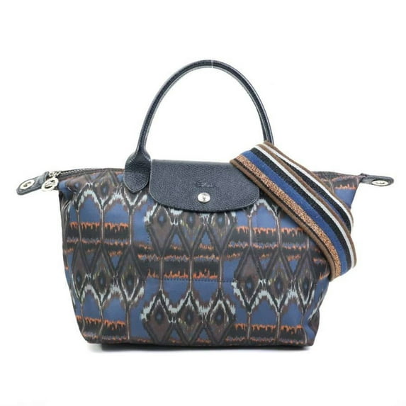 Pre-Owned Longchamp Handbag Shoulder Bag Nylon Leather Navy Women's 55784g (Good)