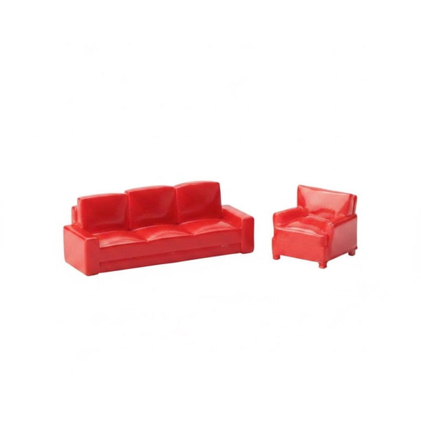 Conjunto De Sofás A Escala 1/64, Accesorio De Bricolaje, Accesorios De Fotografía De Sofás A Escala 1/64, Modelo De Sofá Pequeño Para Aficionados, Color Rojo.