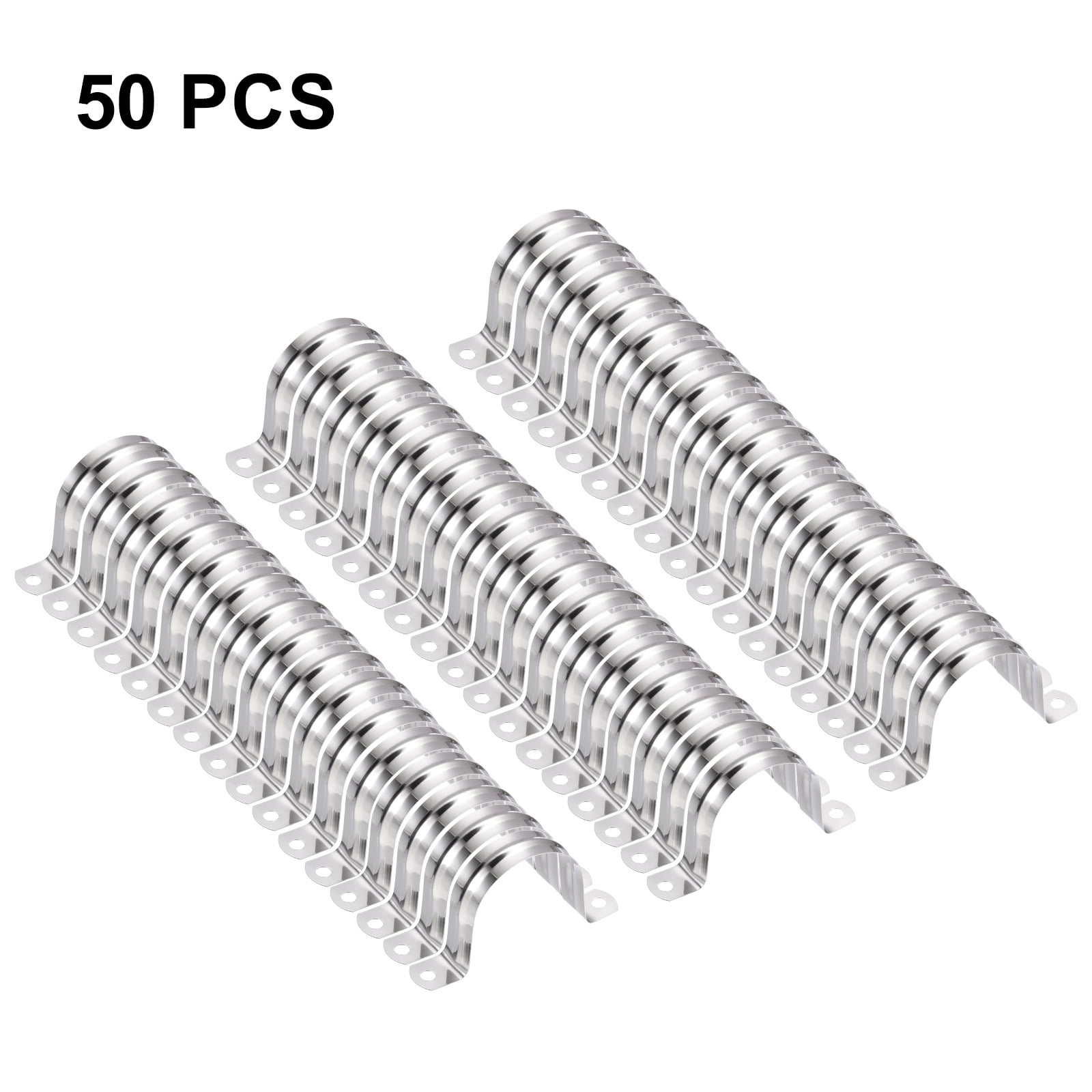 Uxcell 50pcs 2-Inch 50mm Conduit Clamps M50 U Tube Pipe Clamp Stainless Steel Rigid Pipe Strap Bracket