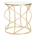 thumbnail image 2 of SAFAVIEH Cagney Glass Top Round Accent Table Gold / White, 2 of 6