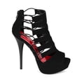 thumbnail image 2 of Qupid BI65 Women Nubuck Peep Toe Cut Out Strings Platform Stiletto Heel Sandal, 2 of 6