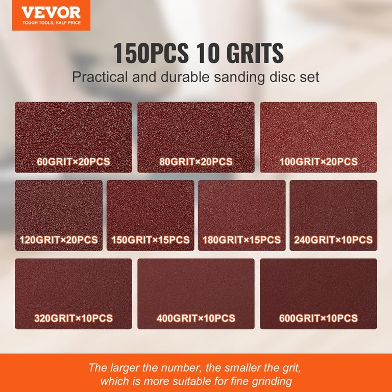 4' 4.5' 5' 6' 7' 9' 60# 80# 100# 120# 150# 180# Ao Hook and Loop Abrasive Sanding Disc - Sanding Dsic, Sandpaper Disc