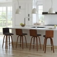 thumbnail image 3 of Armen Living Vienna Modern Faux Leather Stool in Brown/black, 3 of 14