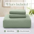 thumbnail image 5 of IR Imperial Rooms 3-Piece Linen Bedspread Quilt Set, Ultrasonic Chevron Pattern, King, Olive Green, 5 of 11