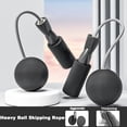 thumbnail image 4 of 1 Pair Jump Rope Professional Heavy Duty Ball Bearing Fitness Cordless Weighted Jump Rope Exercise Equipment-Black, 4 of 6