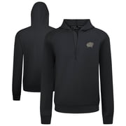 Men's Levelwear Black Columbus Blue Jackets Technic Quarter-Zip Pullover Hoodie
