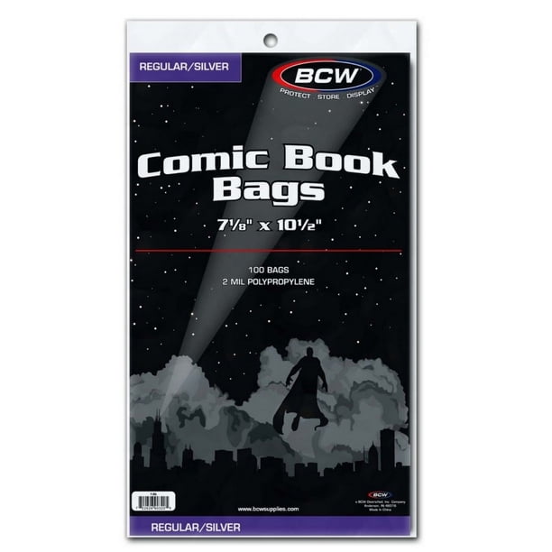 BCW Regular Silver Comic Book Bags 7 1 8 X 10 1 2 100 Count Walmart Walmart