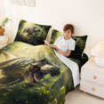 thumbnail image 3 of Homewish Jungle Dinosaur Bed Sheets,Vintage Wildlife Full Size Sheets,Green,4-Piece,1 Flat Sheet, 1 Fitted Sheet and 2 Pillowcases, 3 of 6