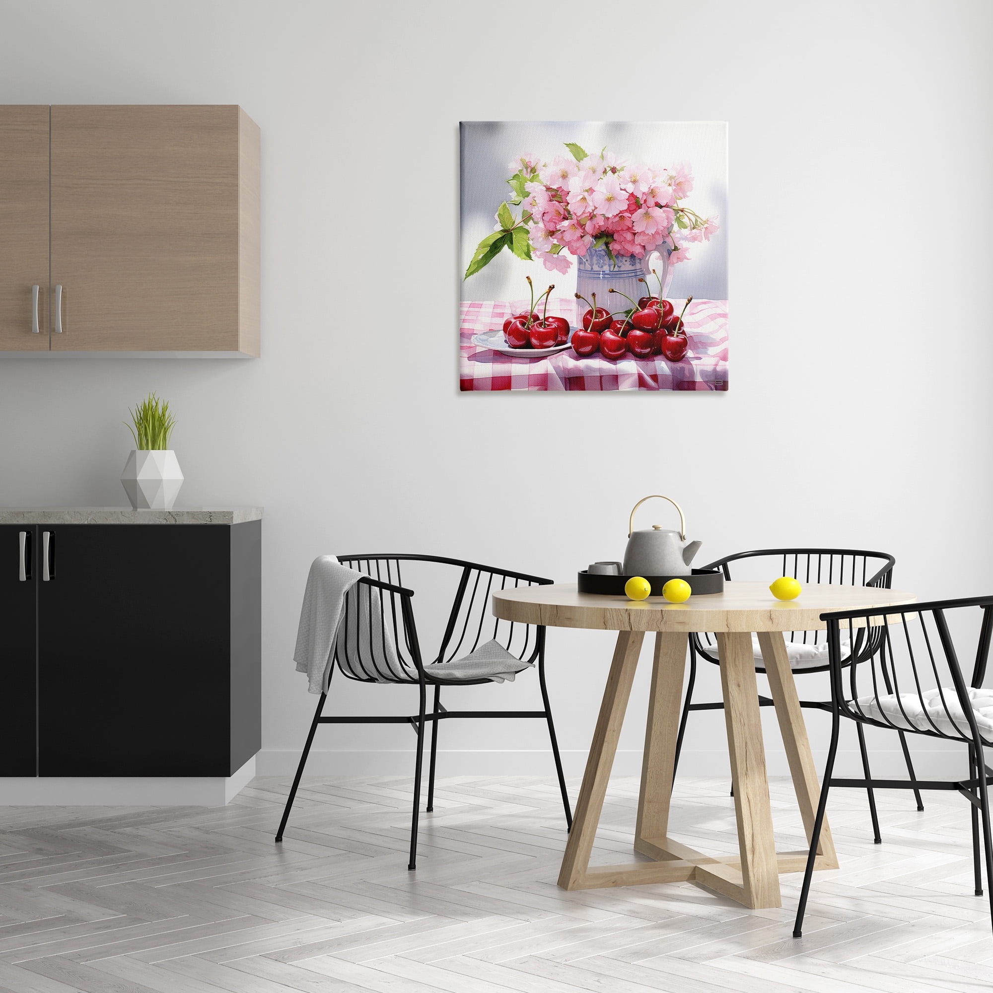 Stupell Industries Cherries & Blossoms Bouquet Botanical & Floral Painting Gallery Wrapped Canvas Art Print Wall Art, 30 x 30