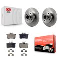 thumbnail image 1 of Transit Auto Rear Disc Brake Rotors Hub Assembly and Semi-Metallic Pads Kit for Car Volkswagen Golf Jetta Passat Corrado Scirocco K8F-101983, 1 of 11
