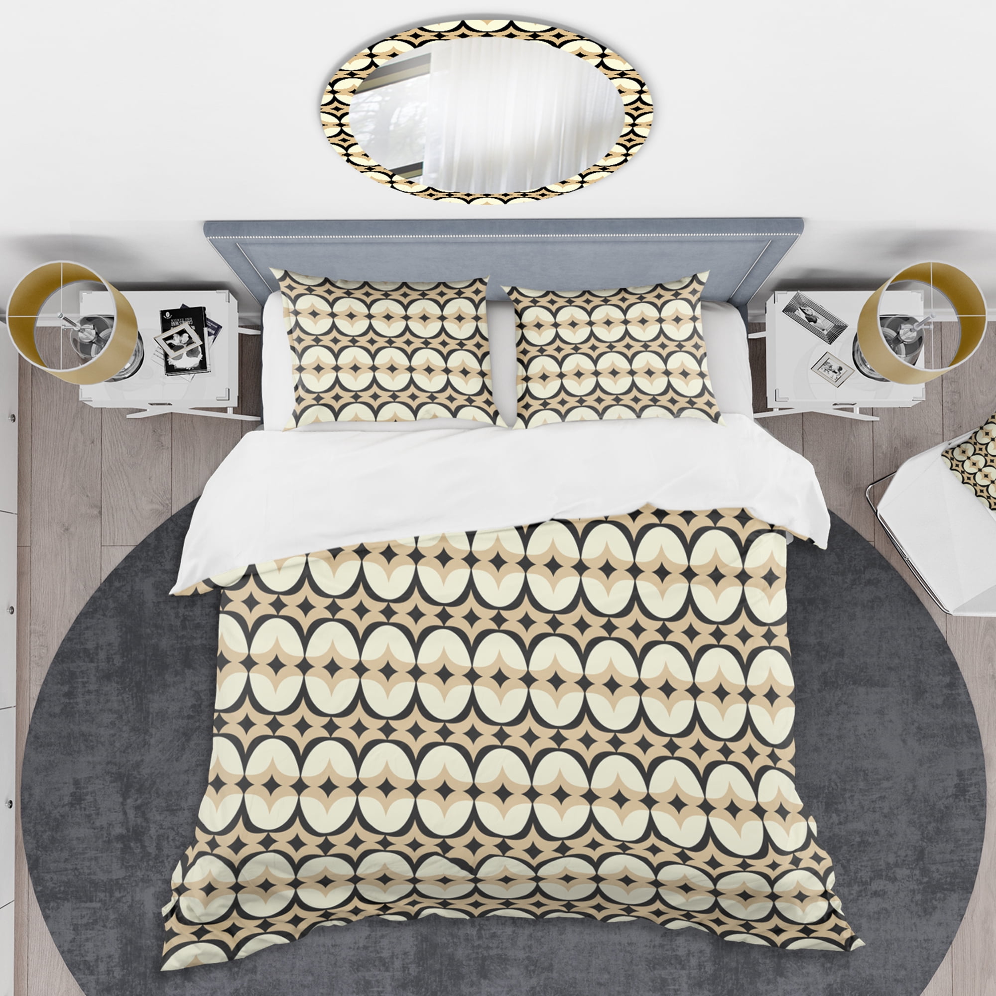 Designart 'Abstract Retro Geometrical Design VII' Mid-Century Modern Duvet Cover Set