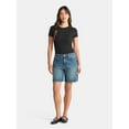 thumbnail image 2 of No Boundaries Relaxed Denim Shorts, 7" Inseam, Women's, 2 of 5