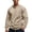 Khaki, variant on UVEASISHA Long Sleeve T-Shirts for Men Solid Color Patchwork Crewneck Sweatshirts Relaxed Fit Lightweight Pullover Tops Fall Casual Workout Shirt White M