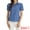 Blue, variant on DARING DIVA Women's Puff Sleeve Turn Down Collared Work Office Button Down Shirt S Blue