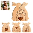 thumbnail image 4 of YWIYIUD 3Set Wooden Rabbits Family Puzzle, Easter Birthday Anniversary Wedding Gifts for Women Men, Mother's Day Easter Decor Gifts for Parents Friends, Home Decorations for Family Couple 5.3inch, 4 of 4