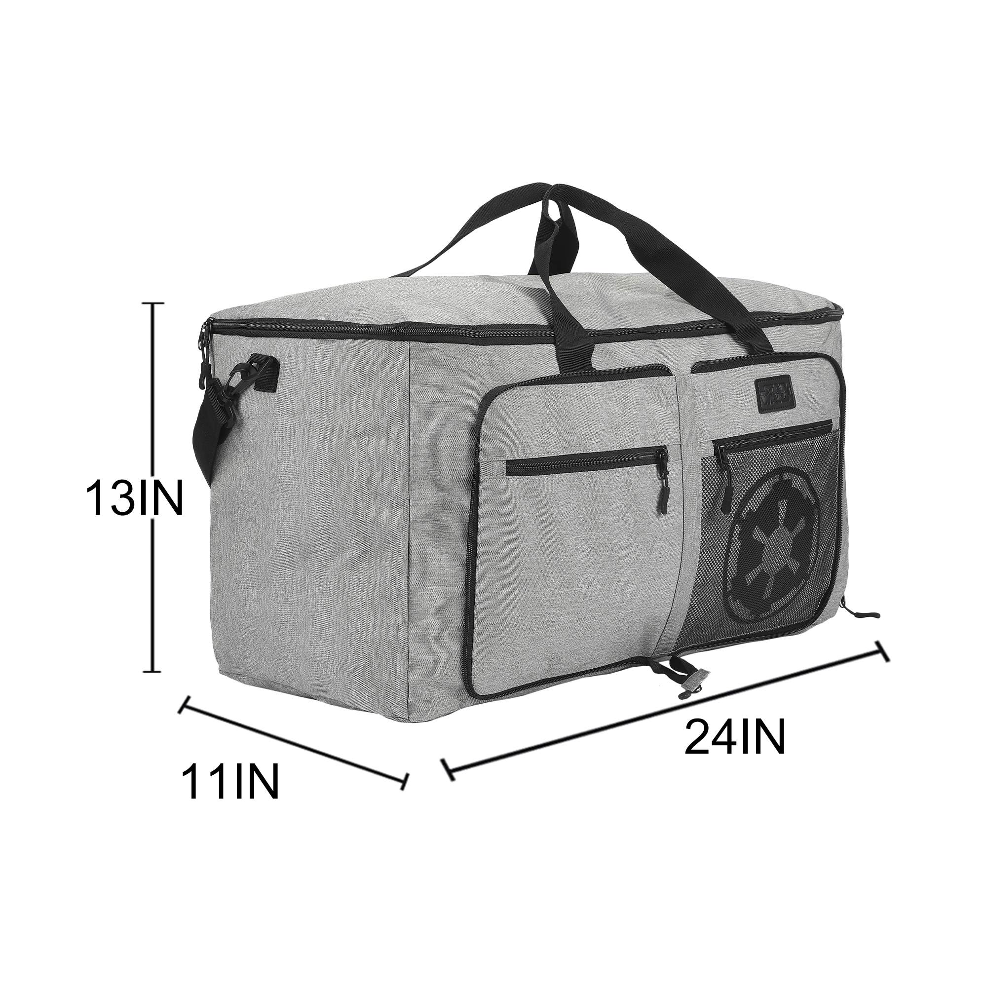 Star Wars Galactic Empire 24" Packable Travel Duffle Bag, Shoe Compartment, Removable Shoulder Strap & Front Storage Pockets